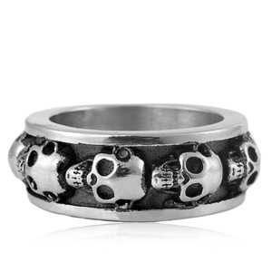 Yunnique – bague tête de mort pour hommes, couleur acier, style gothique punk, bijoux à la mode, cadeau - Product Image 4