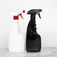 Flacon pulvérisateur en plastique avec déclencheur de pulvérisation, flacon pulvérisateur carré en plastique noir de 16 oz