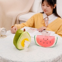 Creatieve fruit knuffels tissuebox hoesje schattige zachte pluche speelgoedjes ananas watermeloen avocado knuffels voor auto huis cadeau