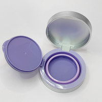 Boîte à coussin d'air ronde violette en gros pour fond de teint liquide, emballage cosmétique en plastique vide, portable et personnalisable