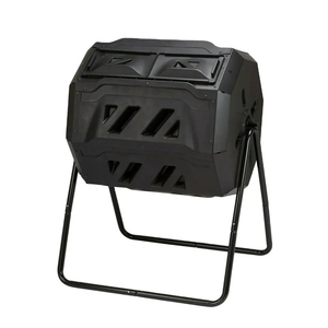 Vertak 160L / 43 Gallons Heavy Duty Rotatable Compost Tumbler Outdoor Garden Plastic Compost Bin with Easy Slide <strong>Doors</strong> - Product Image 1