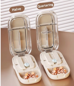 Taglia Pillole di Lusso in Plastica 1/2 1/4 1/3, Portatile Mini Taglia Pillole e Compresse, Contenitore per Medicinali - Product Image 5