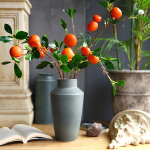 Arreglo Floral Artificial de Kumquat Yihua, Flor de Seda Naranja Amarilla, Decoración de Estilo Nórdico Chino para Sala de Estar y Hotel - Product Image 2