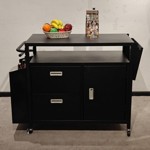 Carrito de barbacoa metálico para exteriores con almacenamiento y ruedas, carrito de cocina con encimera de acero inoxidable y almacenamiento para barbacoa. - Product Image 4