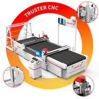 TRUSTER CNC pisau berosilasi otomatis, mesin pemotong kain kulit asli alas lantai kursi kulit asli Multi alat