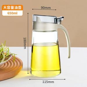 Botella de aceite de vidrio grueso, resistente a fugas, de gran capacidad, con tapa de plástico para almacenamiento en la cocina - Product Image 4