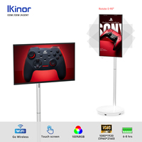 Tablet HDTV Blanca de 32 Pulgadas con Pantalla Táctil Inteligente, Sistema Operativo Android, 6GB+128GB de Almacenamiento, Soporte Giratorio de 360°, Portátil, Uso en Interiores, Modo Juego, TV