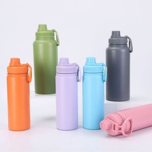 New 304 Stainless Steel Double-layer Vacuum Insulated Cup Outdoor Sports Portable Straw <b>Macaron</b> Color Series 6-12hr Thermal Gift - Product Image 1