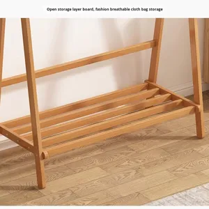 Elegante <span class=keywords><strong>Perchero</strong></span> de Bambú para Dormitorio, <span class=keywords><strong>Perchero</strong></span> Pequeño de Pie, Organizador de Mesita de Noche, Mueble Moderno para el Hogar y Gimnasio - Product Image 4