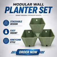 Juego de Macetas Modulares de Pared con Diseño de Panal de Abeja, Impresas en 3D con PLA, Hexagonales, Decoración para el Hogar, Personalizables OEM