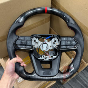 Volant <span class=keywords><strong>en</strong></span> cuir et fibre <span class=keywords><strong>de</strong></span> carbone Toyota <span class=keywords><strong>en</strong></span> stock pour Hiace, Rav 4, Innova, Crown 2001, Vitz, LC100, Sienna, Voxy, Highlander, Mark X - Product Image 1