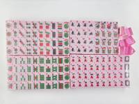 Ensemble de 160 tuiles de mahjong en acrylique transparent scintillant rose moderne à 2 couches, jeu de société à motifs chinois traditionnels
