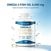 Suplemen Minyak Ikan Omega-3 Kelas Premium DHA EPA Alami 120 Kapsul Lunak untuk Dewasa Produsen Langsung