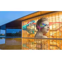 XINTAI Fácil instalación Adhesivo para interiores Transparente Flexible Película LED Pantalla de cristal P3.75 P4 P5 P6 P7.5 para vidrio