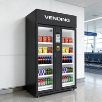 Distributeur automatique intelligent IA 1074L avec réfrigérateur, construction métallique, écran tactile, 4G LTE, accepte les paiements par carte pour les aliments frais
