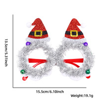 Nouvelles lunettes de Noël pour adultes et enfants, décorations de fête, montures rayées colorées, ornements au design Joyeux Noël