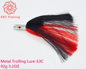 SXY pêche S3C métal pêche à la traîne leurre profonde pêche à la traîne <span class=keywords><strong>cheveux</strong></span> poisson appât pour bar morue PVC cuivre tête eau salée Marlin appât - Product Image 2