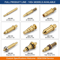 Konektor Pogo Pin Bahu Terpasang Khusus 2 Pin Pogo Pin Standar DIN ANSI Bagian Kuningan CNC Turning Finishing Cerah Tahan Lama