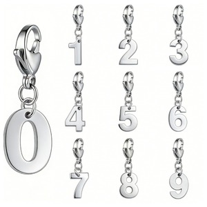 Set di Ciondoli Fai-da-te in Acciaio Inossidabile con Chiusura a Moschettone, Numeri di Età per Compleanno, per Bracciali, Collane e <span class=keywords><strong>Charms</strong></span> per Scarpe, Oro e <span class=keywords><strong>Argento</strong></span> - Product Image 2