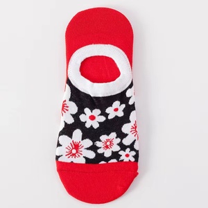 Bán buôn thiết kế vô hình mới lạ hạnh phúc Jacquard bông đan không trượt không hiển thị vớ - Product Image 5