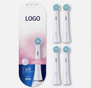 Cepillo de dientes eléctrico con logotipo personalizado, con accesorios blancos y negros iO, paquete de 4 para uso adulto, para exteriores y hoteles - Product Image 1