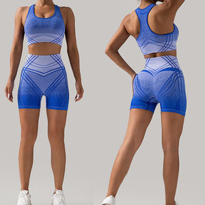 Conjunto de polainas de 3 piezas con nuevas innovaciones al por mayor, mallas sexis para <span class=keywords><strong>mujer</strong></span>, <span class=keywords><strong>ropa</strong></span> de gimnasio activa, conjuntos cortos para <span class=keywords><strong>mujer</strong></span> con salida de fábrica - Product Image 2