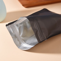 Sacs refermables en aluminium résistants à l'oxydation, sacs plats en aluminium mat, anti-odeurs, pochettes en mylar noir givré