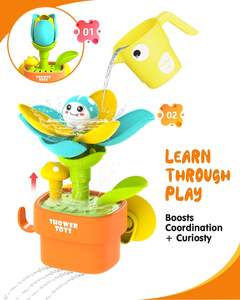 <span class=keywords><strong>Jouet</strong></span> de <span class=keywords><strong>bain</strong></span> pour bébé avec ventouse, arroseur de fleurs en pot de dessin animé mignon, jeu de pulvérisation d'eau pour l'été - Product Image 4