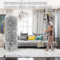 Plumeau long en microfibre Sunshine avec manche en bois pour ventilateurs de plafond, avec têtes interchangeables
