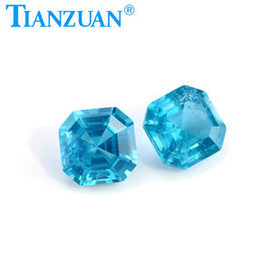 พลอยแซฟไฟร์สังเคราะห์สีอะความารีนทรงธรรมชาติ  พร้อมคริสตัลภายใน - Product Image 6