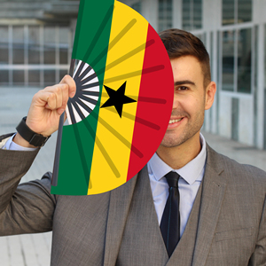 Abanicos Plegables de Bambú con la Bandera de Ghana al por Mayor, Abanico de Mano para Carnaval, Boda, Festival, Fiesta, Agencia de Viajes - Product Image 3