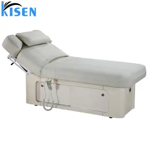 Mesa de massagem facial de beleza elétrica, cama de cílios para loja de salão de beleza com função de aquecimento e caixa de armazenamento