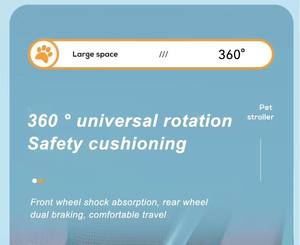 Cochecito de perro gato plegable de dos pisos para mascotas Cochecito de perro gemelo Carro de viaje de lujo desmontable con 600D Oxford - Product Image 5