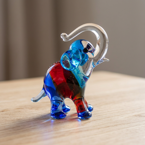 Handmade Murano Glass Tiny Glass World Blue <b>Elephant</b> Art Contemporary Glass Crystal Irregular Shape Tabletop Vase Office <b>Decor</b> - Product Image 2