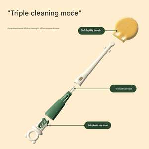 Ensemble de brosses de nettoyage multi-usages à long manche pour bouteilles d'eau, pailles, couvercles et accessoires d'alimentation pour bébés - Product Image 2