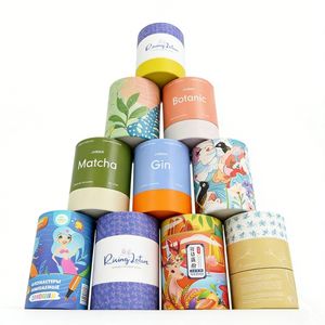 Caja de Embalaje de Cartón Reciclado para Sales de Baño y Cosméticos, Caja Redonda de Papel Kraft para Perfume, Crema, Loción, Tubos de Regalo - Product Image 6