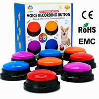 Bouton vocal enregistrable pour chien, bouton d'enregistrement vocal pour l'entraînement des animaux de compagnie, produits pour animaux, logo personnalisé, fabrication OEM, certifié CE RoHS EMC