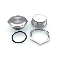 2019 nouveau Mini bouton plat métal 1NO momentané IP68 Super court ultra mince corps bouton poussoir 5v Led interrupteur 25mm