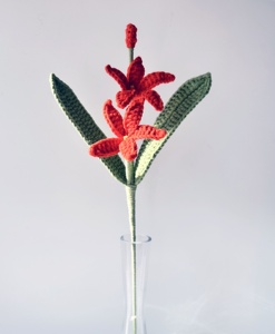 Ramo de Flores Artificiales de Algodón de Ganchillo, Decoración del Hogar, Tulipanes y Rosas Realistas Hechos a Mano, para San Valentín, Graduación, Pascua - Product Image 2