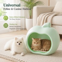 Lit pour chien en résine lavable écologique en forme de pomme, 4 saisons, confort optimal par tous les temps, pour chiens et chats de petite race, sans assemblage