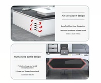 Scrivania da Ufficio Direzionale Moderna per Computer con Mobile Laterale Grande Arredo Commerciale di Design per Manager