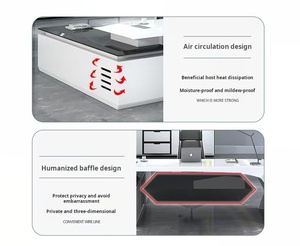 Bàn Máy tính văn phòng điều hành hiện đại với tủ bên nội thất thương mại lớn cho thiết kế hình quản lý - Product Image 5