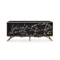 Meuble d'appoint vintage moderne et simple en bois massif sculpté, armoire décorative de salon de villa au design raffiné