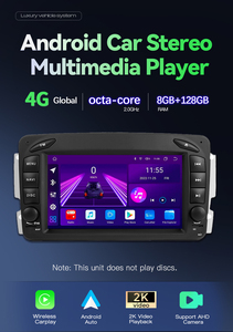 Uckazy Reproductor Multimedia para Coche, Radio Estéreo 2 Din con <span class=keywords><strong>Android</strong></span> 14 para Mercedes Benz Vito W203 W639 W168 VaneoClk W209 W210 M/<span class=keywords><strong>ML</strong></span> - Product Image 2
