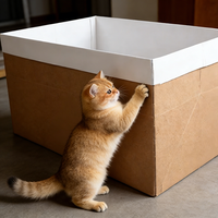 Vente en gros de niches pour chats en carton ondulé recyclable, pliables, lits à gratter pour les revendeurs de produits pour animaux de compagnie