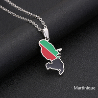 Personnalisé Différents Comtés De L'amérique Du Nord Etat Drapeau Carte Collier Unisexe En Gros En Acier Inoxydable Collier