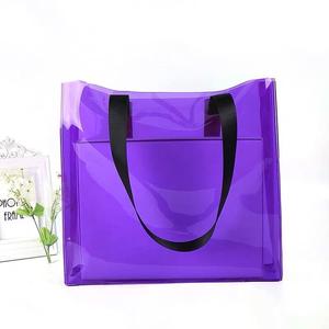 Commercio all'ingrosso di alta qualità viola Pvc riutilizzabile spiaggia estiva impermeabile Tote Bag da viaggio facile da pulire borsa da stadio - Product Image 2