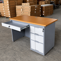 Bureau de direction moderne, table d'écriture pour enseignant, table d'ordinateur en bois avec armoire mobile à 3 tiroirs, poste de travail PC