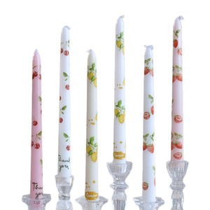25cm Fruit Printed Long <b>Taper</b> <b>Candle</b> Smokeless Paraffin Wax Romantic Wedding Dinner Home Party Decorative <b>Candles</b> - Product Image 2