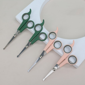 Tijeras Profesionales de Seguridad con Punta Redondeada para el Cuidado de Mascotas, <span class=keywords><strong>Perros</strong></span> y Gatos, Recortador de Pelo Facial de Acero Inoxidable para Patas y Orejas, Equipo para el Hogar - Product Image 3